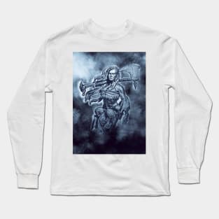 VIKING Shieldmaiden Fierce Female Warrior Fantasy  art Long Sleeve T-Shirt